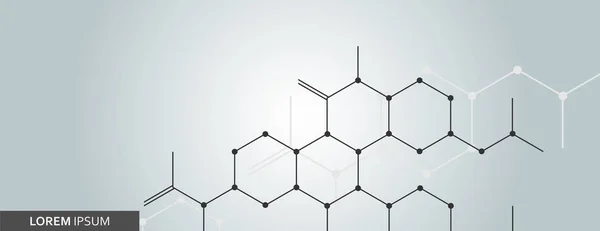 Chimie hexagonal et fond de concept de médecine et des sciences et des technologies — Image vectorielle