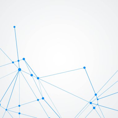 Moleküler poligonal vektör arka plan noktalar ve çizgiler bağlanma