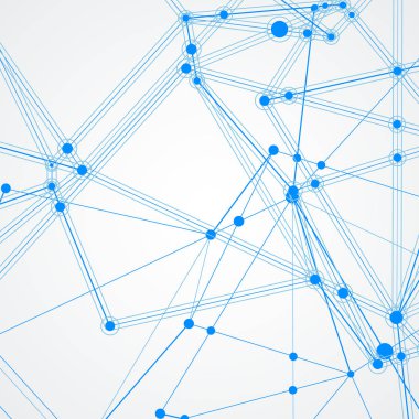 Vektör çizim tasarım ve bağlantılı noktalar ve çizgiler. Geometrik iletişim arka plan