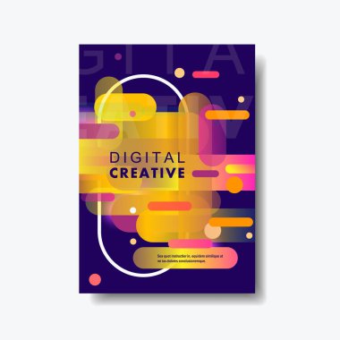 Dinamik degrade şekilleri ile soyut modern grafik öğeler. Vektör çizim