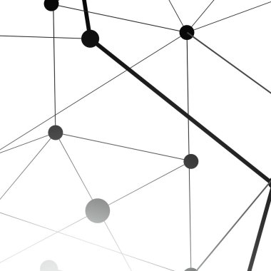 Poligonal geometrik vektör arka plan ve bağlantılı çizgilerin noktalı. Vektör çizim