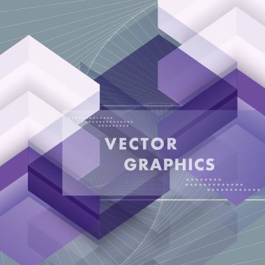 Soyut desen geometrik şekiller kareler ve edikula. Vektör grafik arka plan