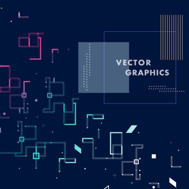 Vektör modern arka plan bağlantı çizgileri ve kare. Basit öðeler ile soyut mimari planı