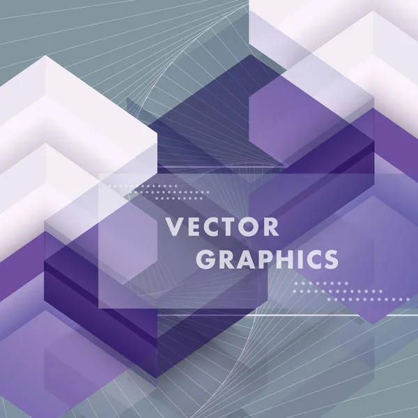 Geometrische vormen van het abstracte patroon met pleinen en rhombuses. Vector graphics achtergrond — Stockvector