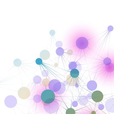 Teknoloji grafik arka plan ile bağlı çizgiler ve noktalar çizmek