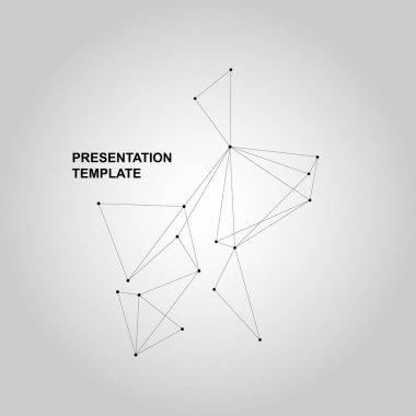 Geometrik bağlantılı çizgiler ve noktalar içeren vektör pankartı tasarımı