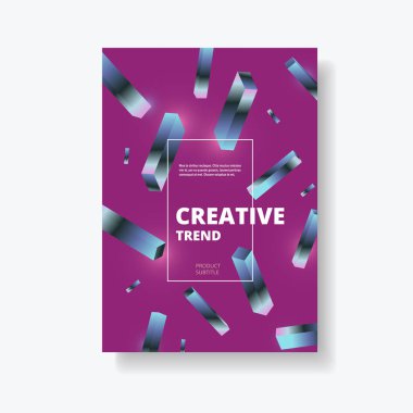 Vektör kapak broşürü. Soyut desen tasarımı ile dinamik geometrik arka plan