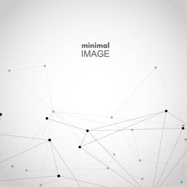 Vektör bağlı çizgiler ve noktalar. Bilim ve teknoloji ve ağ arka planı