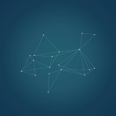Noktaları ve çizgileri birleştiren soyut çokgen uzay düşük polyester arkaplan