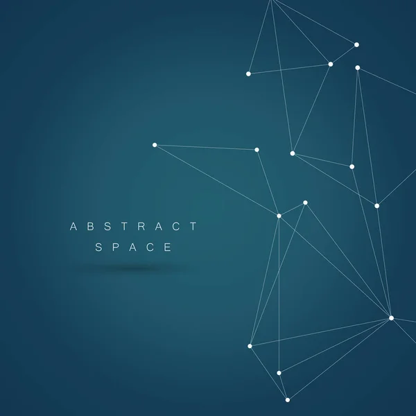 Abstract polygonal space low poly dark background with connecting dots and lines — Stock Vector