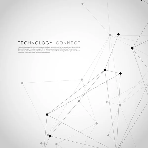 Vector conectado líneas y puntos. Ciencia y tecnología y contexto de la red — Archivo Imágenes Vectoriales