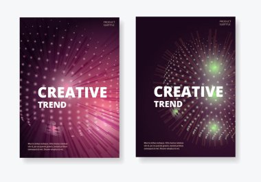 Daire ve noktalı resim etkisi ile soyut broşür tasarımı