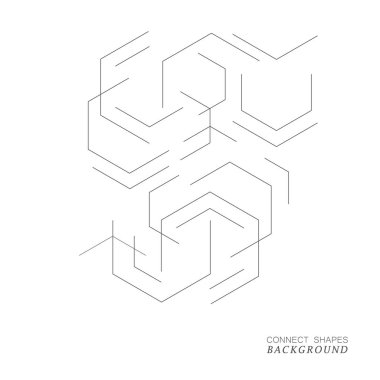 Soyut çizgi şekilleri ve desen altıgenleri. Asgari tasarım arkaplanı