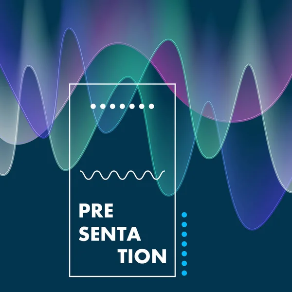 Musik abstrakte Linien mit abstrakten Farbwellen. Equalizer für Musikpräsentation oder Poster. modernes Design mit dynamischen Elementen auf dunklem Hintergrund — Stockvektor