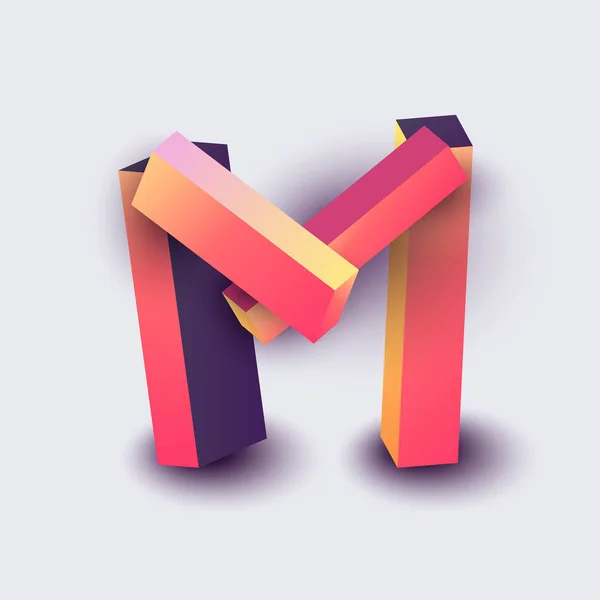 Letra M. Fondo geométrico colorido abstracto con formas cuadradas. Ilustración vectorial — Vector de stock