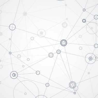 Nokta ve çizgileri birbirine bağlayan soyut vektör poligonal