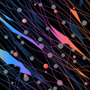 Vektör modern doku. Dalgalar çizgiler ve noktalar ile soyut arka plan yinelenen