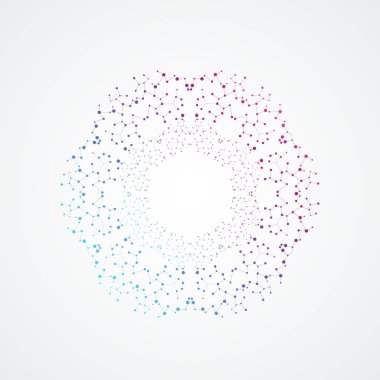 Daire soyut bağlanmak noktalar ve çizgiler ile bağlanma