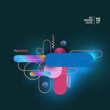 Vektör fuid şekiller kompozisyonu ile renkli geometrik arka plan