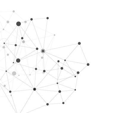 Soyut bilim ve teknoloji tasarımı. Çizgiler ve noktalar kavramı birbirine bağlar