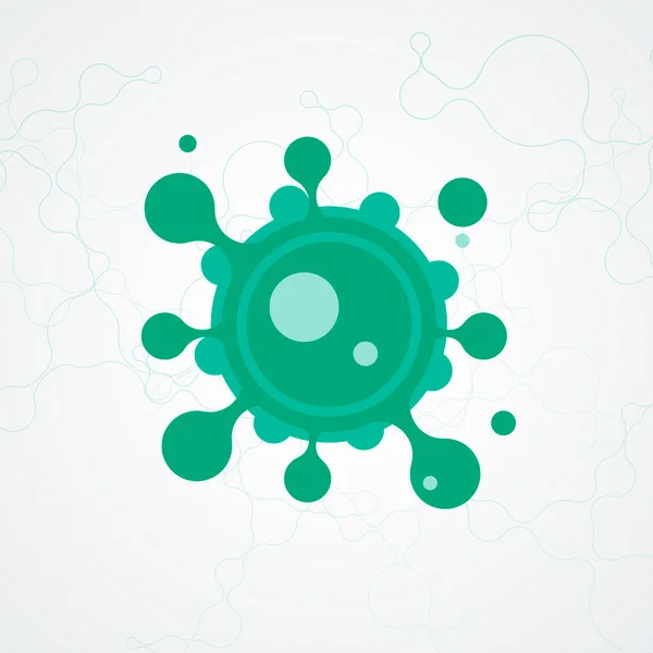 Icono con icono de virus en el fondo blanco. Bacterias, virus vector línea iconos — Vector de stock