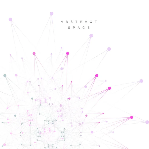 带有点和线的灰色分子复合物.化学、医学和科学概念病媒说明 — 图库矢量图片