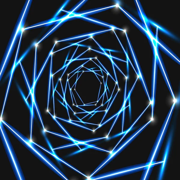 Illustration de technologie moderne avec maille carrée. Résumé hexagone lumineux fond sombre — Image vectorielle