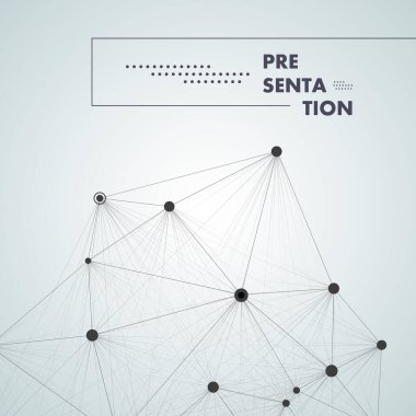 Gri arkaplanda merkezde yer alan büyük ve küçük noktalı siyah renk molekülü
