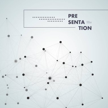 Gri arkaplanda merkezde yer alan büyük ve küçük noktalı siyah renk molekülü