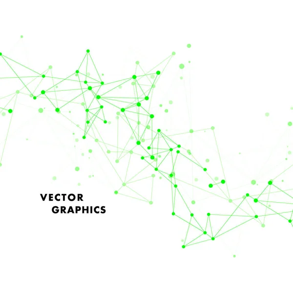 Soyut teknoloji geçmişi. Birleştirilmiş noktalar yeşil. Vektör illüstrasyonu