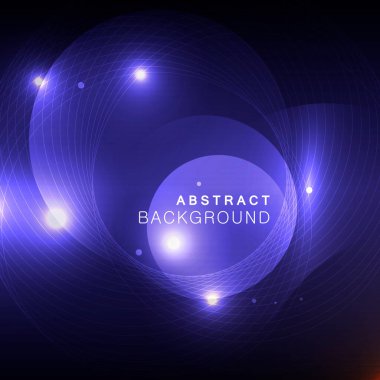 Mavi uzayda parlak bir çember oluşturun. Tasarım illüstrasyonu