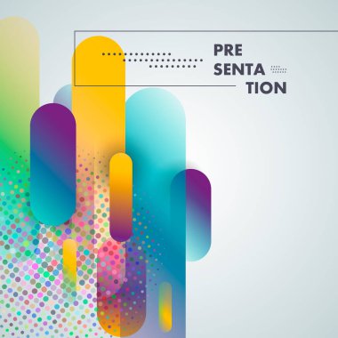 Soyut minimalist vektör posteri. Geometrik levhanın basit tasarım şablonu. Yuvarlak çizgi ve yarım tonlu kavram