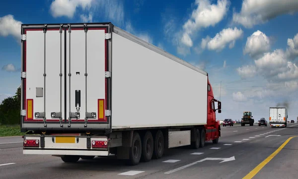 Contenitore Sulla Grande Autostrada Carichi Trasporto — Foto Stock