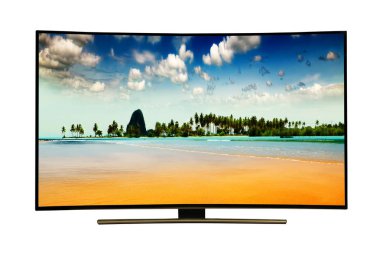 4k üzerinde izole beyaz izlemek. Andaman Denizi, Phuket Adası. Tayland.. Modern, zarif Tv 4 K, görüntünün inanılmaz güzel renkler ile ..
