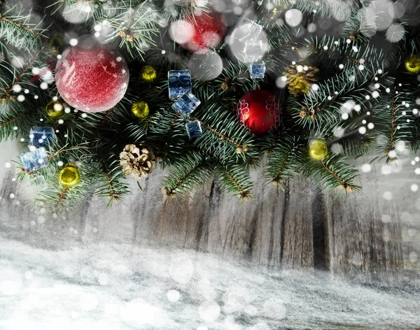 Árbol Navidad Decoración Frontera Diseño — Foto de Stock