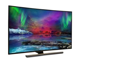 4k üzerinde izole beyaz izlemek. TV Doğa Manzaralı