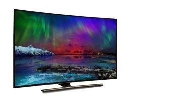 4k üzerinde izole beyaz izlemek. TV Doğa Manzaralı