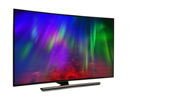 4k üzerinde izole beyaz izlemek. TV Doğa Manzaralı