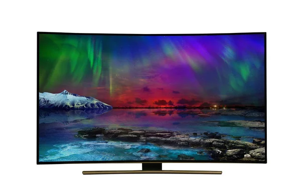 4k monitörü beyazda izole edildi. — Stok fotoğraf