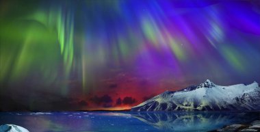   incredible northern lights clipart