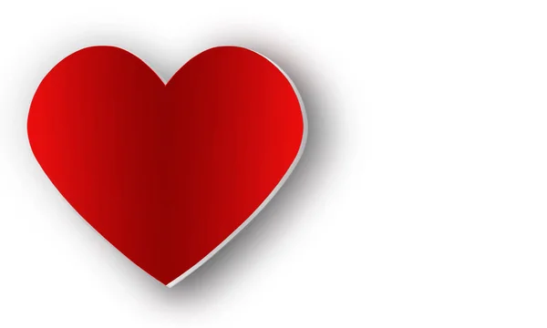 Červené srdce na bílém pozadí — Stock fotografie