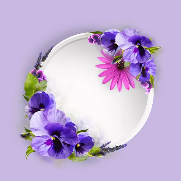Ornamento per la progettazione di carte. Set di fiori sfusi — Foto Stock