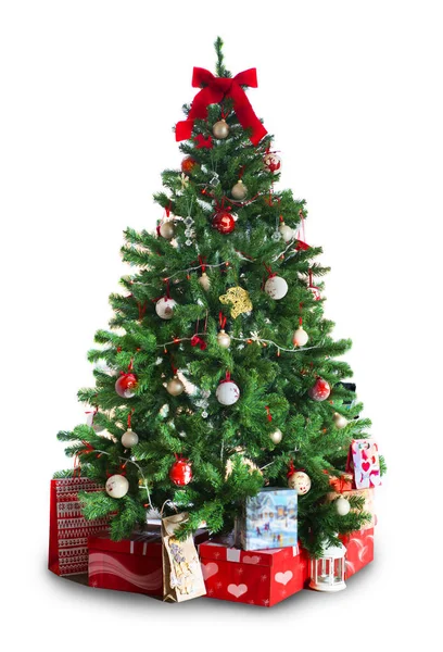 Año Nuevo, árbol de Navidad con regalos . — Foto de Stock