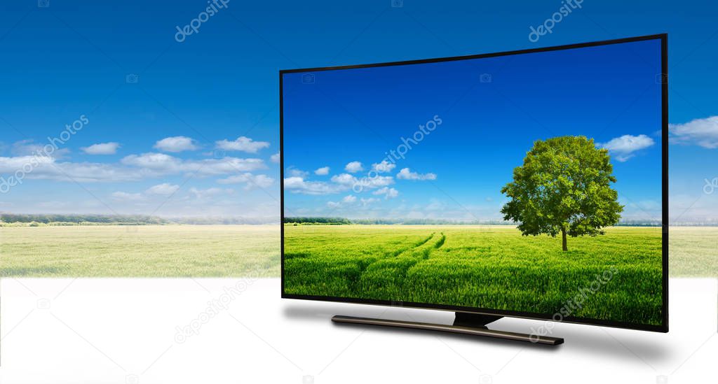 4k monitor isolated on white