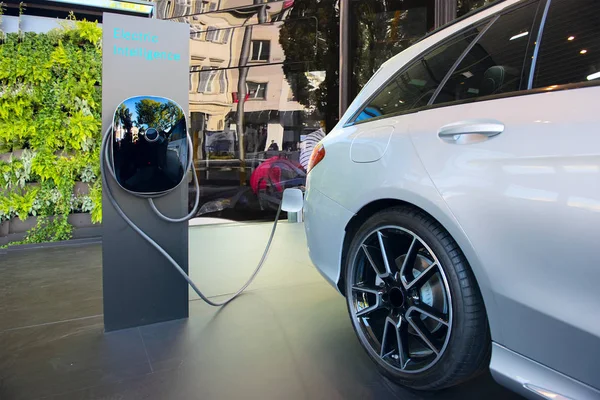 Charging modern electric car Stock Photo
