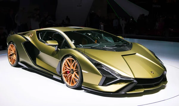 Lamborghini Sian Fkp 37 σπορ αυτοκίνητο παρουσιάστηκε στη Φρανκφούρτη Ia — Φωτογραφία Αρχείου