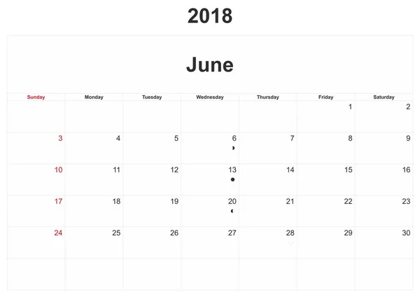 2018 Месячный Календарь Белым Фоном — стоковое фото
