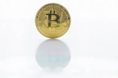 Bitcoin Cryptocurrency dijital Bit sikke Btc para birimi teknoloji iş Internet kavramı.