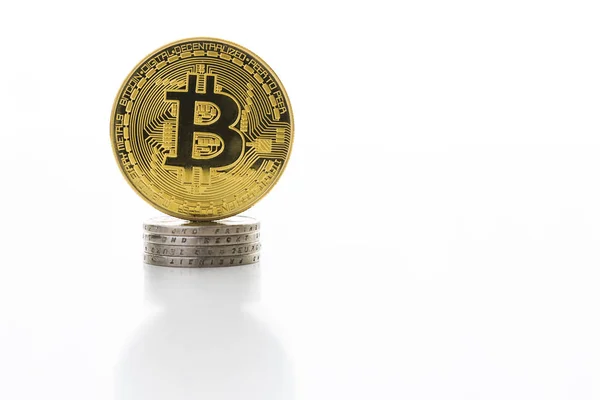 Bitcoin Criptomoneda Digital Bit Coin Btc Moneda Tecnología Negocios Internet —  Fotos de Stock