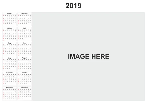 Een Kalender Van 2019 Met Witte Achtergrond — Stockfoto